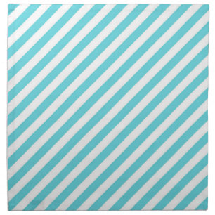 Classic blue and white diagonal stripes cloth napkin