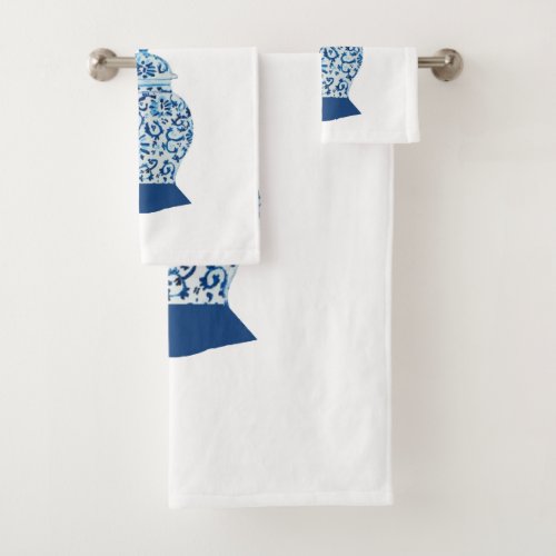 Classic Blue and White Ginger Jar Bath Towel Set