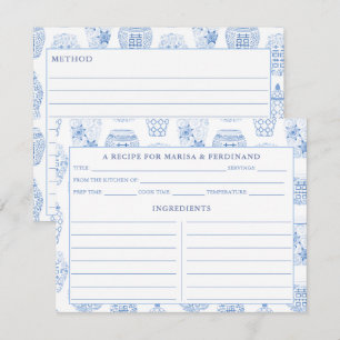 Classic Blue And White Ginger Jar Recipe Card