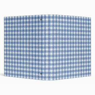 Classic Blue and White Gingham Check 3 Ring Binder
