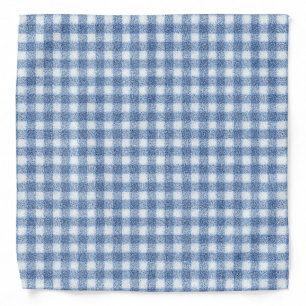 Classic Blue and White Gingham Check Bandana