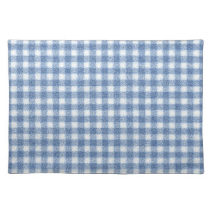 Classic Blue and White Gingham Check Cloth Placemat