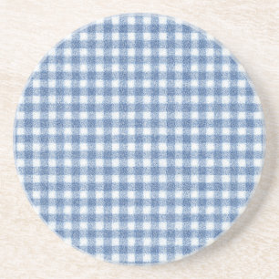Classic Blue and White Gingham Check Coaster