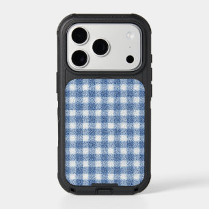 Classic Blue and White Gingham Check  iPhone 17 Pro Case