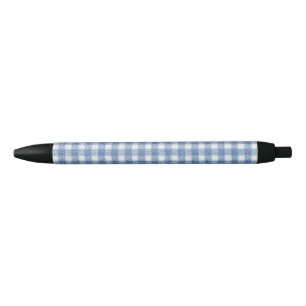 Classic Blue and White Gingham Check Pen