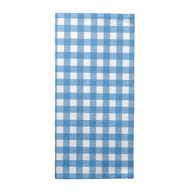 Classic Blue and White Gingham Cloth Napkin (Half Fold)