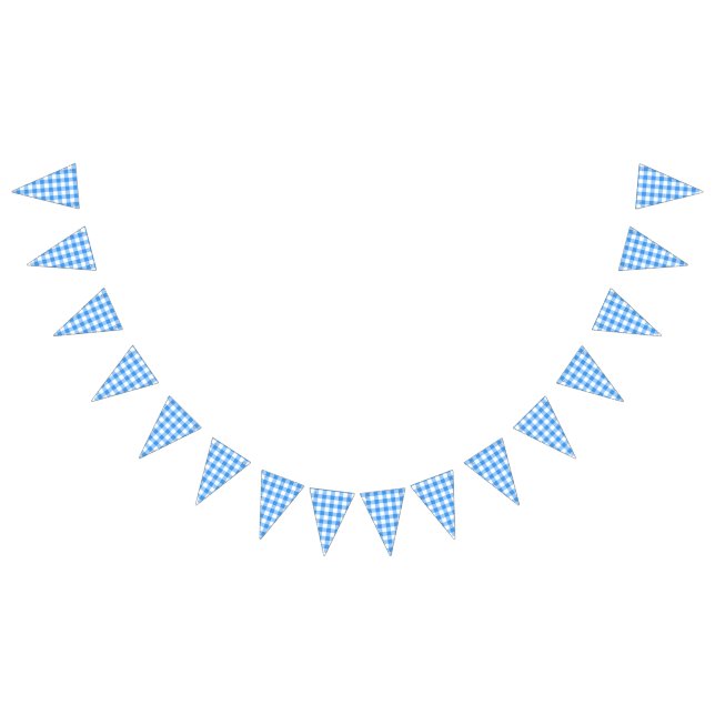 Classic Blue And White Gingham Party Bunting Flags (All)