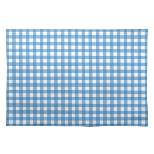 Classic Blue and White Gingham Picnic Party Cloth Placemat (Front)