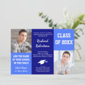 Classic Blue and White Graduation Photo Template (Standing Front)