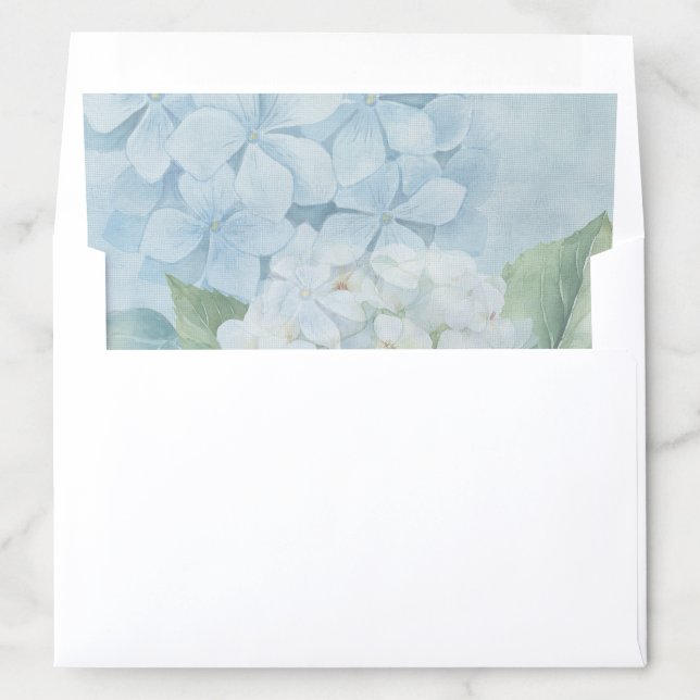 Classic Blue and White Hydrangea Envelope Liner (In Envelope)