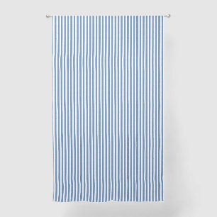 Classic Blue and White Minimalist Stripes Sheer Curtains