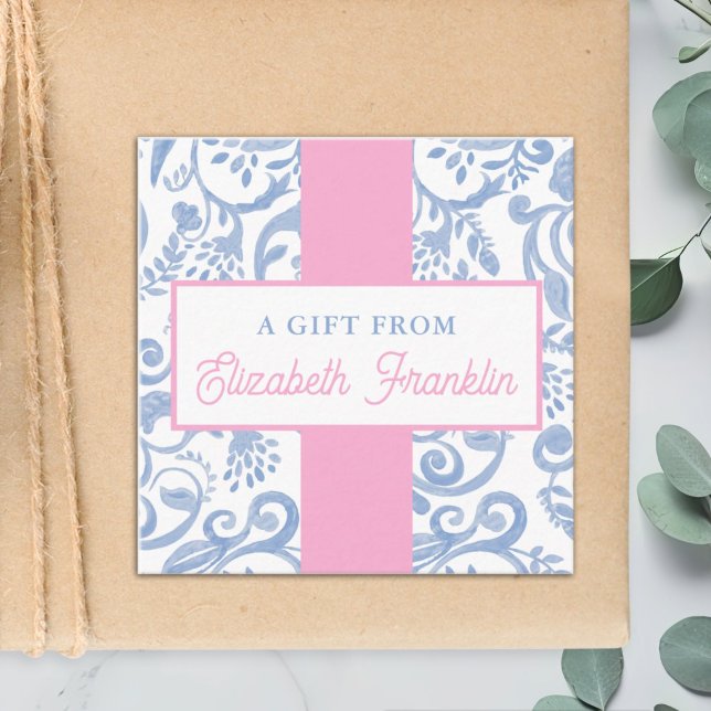 Classic Blue and White Pattern Gift Enclosure Card (Creator Uploaded)
