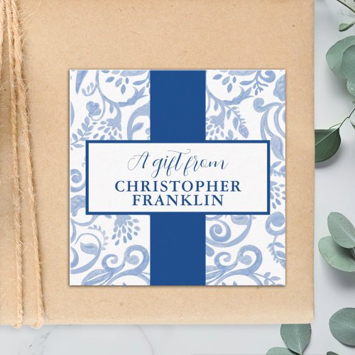 Classic Blue and White Pattern Gift Tag or Enclosure Card