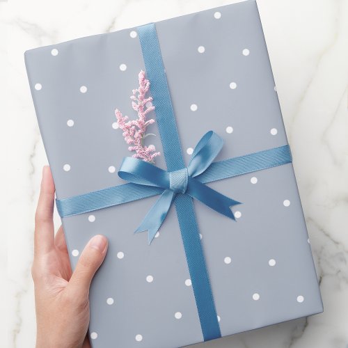 Classic Blue and White Polka Dots Pattern Wrapping Paper