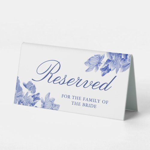 Classic Blue and White Reserved Sign Wedding