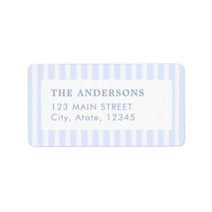 Classic Blue and White Stripe Christmas Return  Label