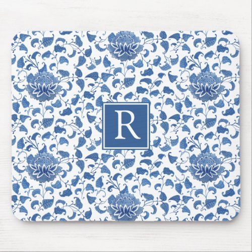 Classic Blue And White Vintage Chinoiserie Chic Mouse Pad