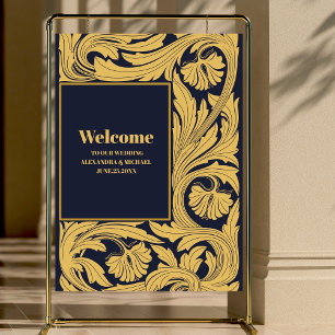 Classic Blue Art Nouveau Wedding Foam Board