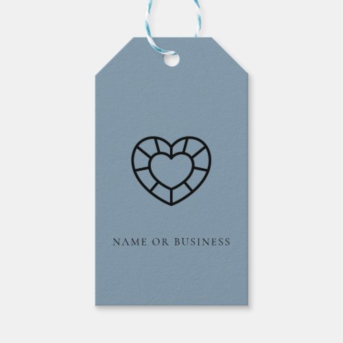 Classic Blue Artisan Business Gem Heart Jewelry Gift Tags