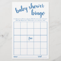 Classic Blue Baby Shower | Cerulean Bingo Card