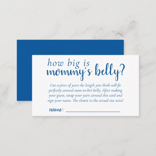 Classic Blue Baby Shower  Cerulean Mommys Belly Enclosure Card