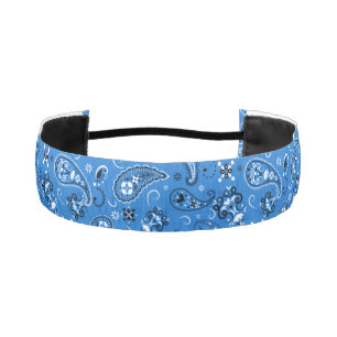 Classic Blue Bandana Paisley Athletic Headband