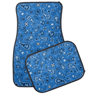 Classic Blue Bandana Paisley Car Floor Mat
