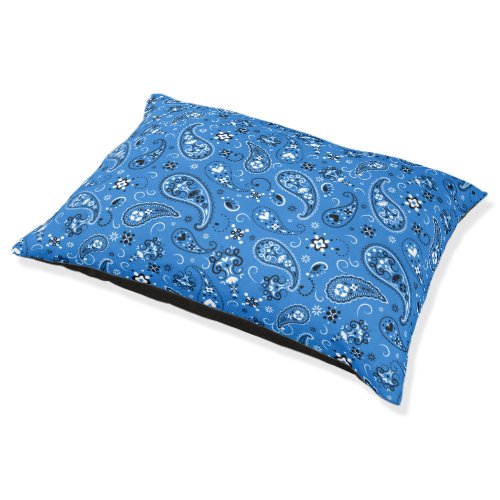 Classic Blue Bandana Paisley Pet Bed