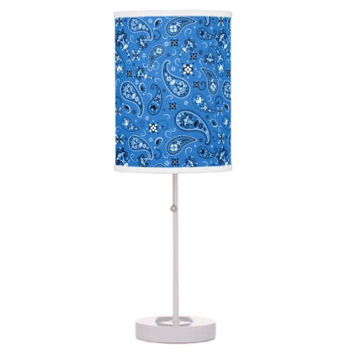 Classic Blue Bandana Paisley Table Lamp