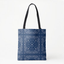 Classic Blue Bandana Tote Bag