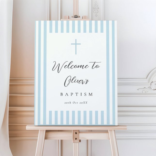 Classic Blue Baptism Welcome Sign (Creator Uploaded)