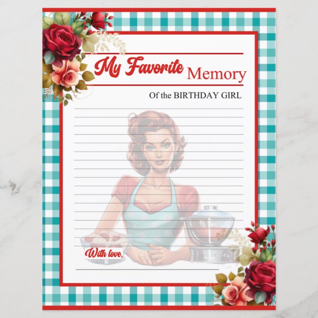 Classic Blue Birthday Party Favorite Memory (Front)