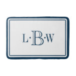 Classic Blue Border Monogrammed Bathroom Mat