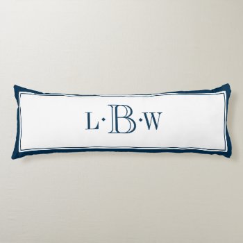 Classic Blue Border Monogrammed Body Pillow by Letsrendevoo at Zazzle