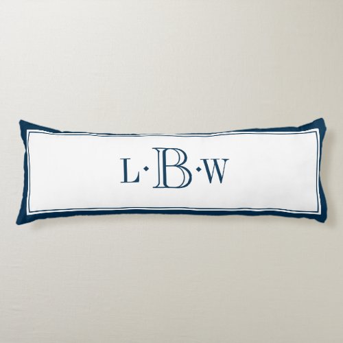 Classic Blue Border Monogrammed Body Pillow