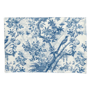 Classic Blue Botanical Elegance Pillow Case