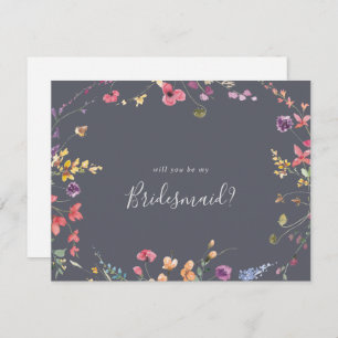Classic Blue Bridesmaid Proposal Note Card