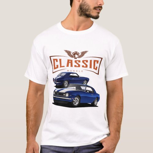 Classic Blue Camaro T_Shirt