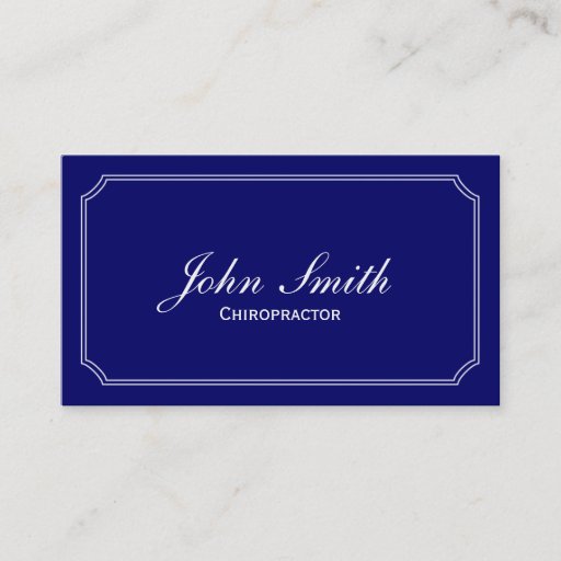 Customizable Classic Blue Chiropractor Business Card