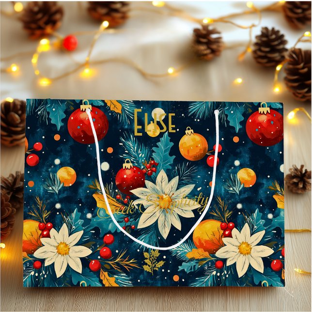 Classic Blue Christmas Ornament Gift  Large Gift Bag (Creator Uploaded)