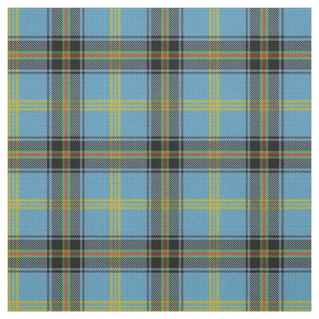 Classic Blue Clan Bell Tartan Plaid Fabric (Swatch)