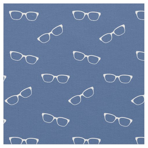 Classic Blue Colored Fabric With Eyeglasses Print