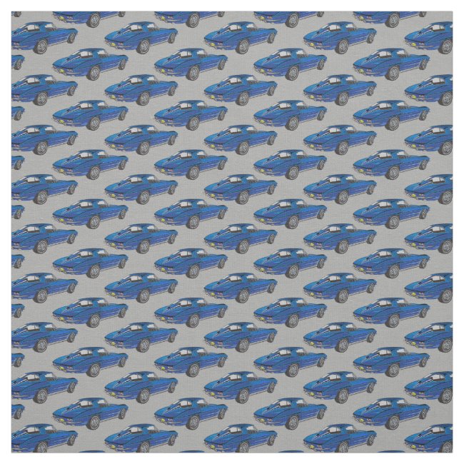 Classic Blue Corvette Design Fabric