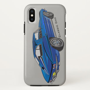 Classic Blue Corvette Design iPhone X Case