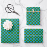 Classic Blue, Dark Green Plaid  Wrapping Paper Sheets