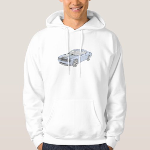 Classic Blue Dodge Challenger Mopar Muscle Car Hoodie