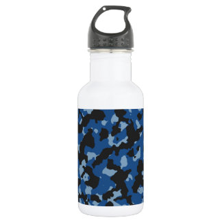 Classic Blue - Dusk Blue Camouflage Pattern Water Bottle