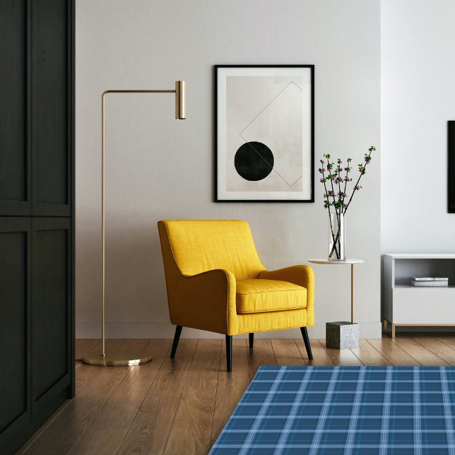 Classic Blue Elegant Boho Farmhouse Plaid Area Rug (Classic Blue Elegant Boho Farmhouse Plaid Area Rug)