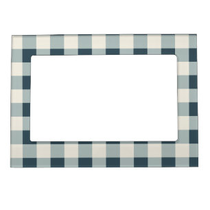 Classic Blue Farmhouse Gingham Style Magnetic Frame