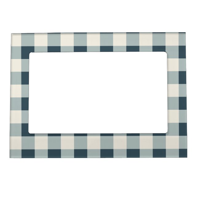 Classic Blue Farmhouse Gingham Style Magnetic Frame (Front)